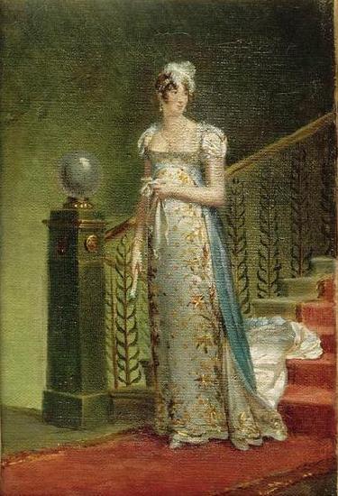 Francois Pascal Simon Gerard Portrait of Caroline Murat descending the staircase of elysee Palace. oil painting image